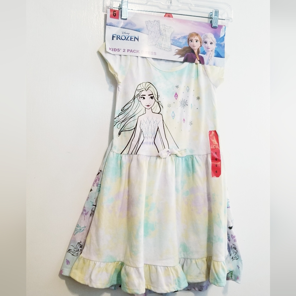 Disney Frozen Princess Elsa and Princess Anna Girl's Dress Bundle NWT Size 6